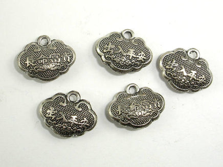 Lock Charms, Zinc Alloy, Antique Silver Tone 20pcs-RainbowBeads