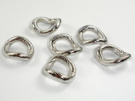 Metal Wavy Rings, Metal Links, Connector Links, Zinc Alloy, 10pcs-RainbowBeads