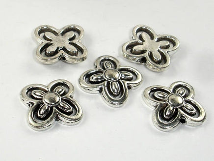 Metal Links, Flower Links, Connector Links, Zinc Alloy, Antique Silver Tone 20pcs-RainbowBeads