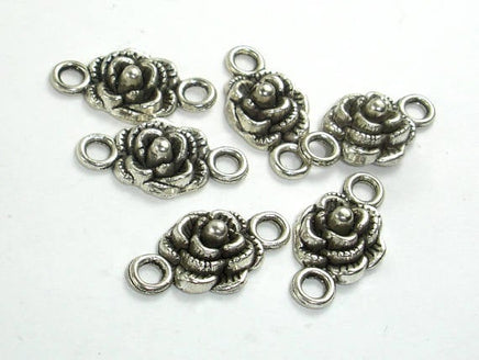 Metal Flower Connector Links, Zinc Alloy, Antique Silver Tone 16pcs-RainbowBeads