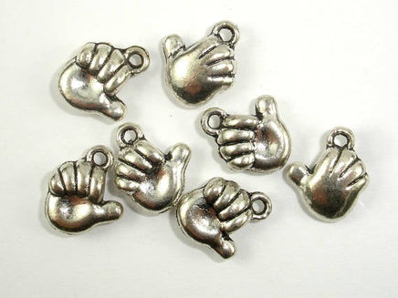 Hand Charms, Zinc Alloy, Antique Silver Tone 20pcs-RainbowBeads