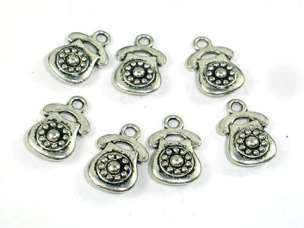 Telephone Charms, Zinc Alloy, Antique Silver Tone, 20pcs-RainbowBeads