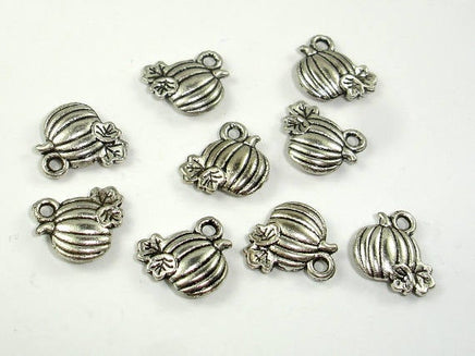 Pumpkin Charms, Zinc Alloy, Antique Silver Tone 20pcs-RainbowBeads