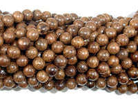Gold Phoebe Ebony Beads, Gold Wire Sandalwood, 6mm Round Beads-RainbowBeads
