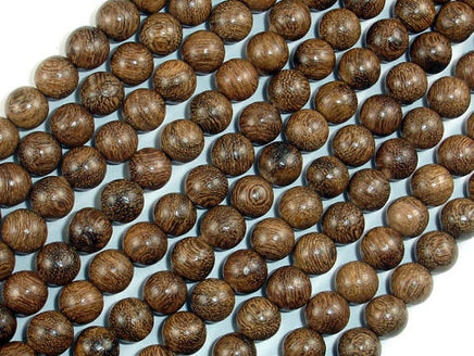 Gold Phoebe Ebony Beads, Gold Wire Sandalwood, 6mm Round Beads-RainbowBeads