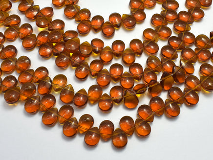 Glass Beads-Smoky, 8x11mm Flat Teardrop beads, 12 Inch-RainbowBeads