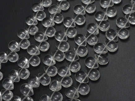 Glass Beads-Clear, 8x11mm Flat Teardrop beads, 12 Inch-RainbowBeads