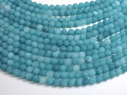 Matte Jade - Blue, 6mm Round-Rainbow Beads