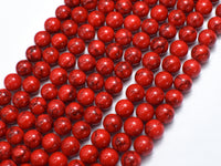 Red Howlite Beads, 8mm Round Beads
