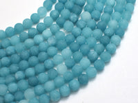 Matte Jade - Blue, 6mm Round-Rainbow Beads
