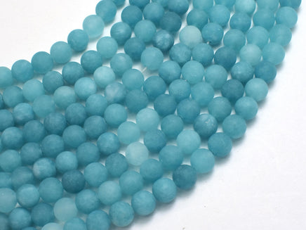 Matte Jade - Blue, 6mm Round-Rainbow Beads