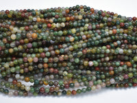 Indian Agate Beads, Fancy Jasper Beads, 4mm Round Beads-RainbowBeads