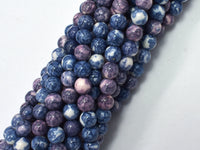 Rain Flower Stone, Blue & Purple, 6mm (6.7 mm) Round-RainbowBeads
