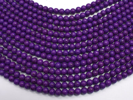 Purple Howlite, 6mm Round Beads-Rainbow Beads