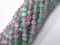 Selenite - Green & Purple, 6mm (6.5mm)-Rainbow Beads