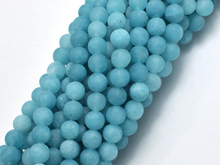 Matte Jade - Blue, 6mm Round-Rainbow Beads