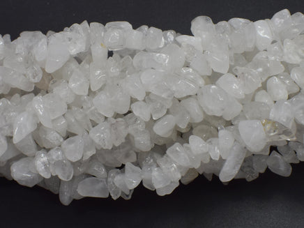 Clear Quartz, 4mm - 10mm Chips Beads, 33 Inch-Rainbow Beads