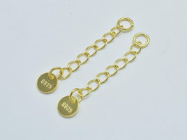 3pcs 24K Gold Vermeil Extension Chain, 925 Sterling Silver Chain, 30mm Long