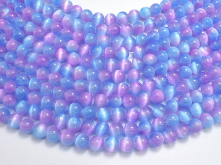 Selenite - Purple & Blue, 8mm (8.5mm) Round-RainbowBeads