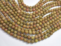 Chinese Unakite Beads, Round, 8mm-RainbowBeads