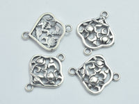1pcs 925 Sterling Silver Bead Connector, Flower Connector, Rose Connector, 15x12mm