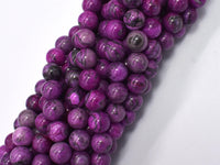 Gray Picture Jasper - Purple, 8mm (8.5mm)-Rainbow Beads