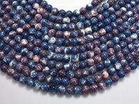 Rain Flower Stone, Blue & Purple, 6mm (6.7 mm) Round-RainbowBeads