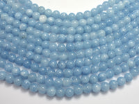 Jade - Aquamarine Light Blue 8mm Round-Rainbow Beads