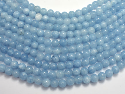 Jade - Aquamarine Light Blue 8mm Round-Rainbow Beads