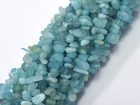 Aquamarine, 4-10mm Chips Beads, 32 Inch-Rainbow Beads