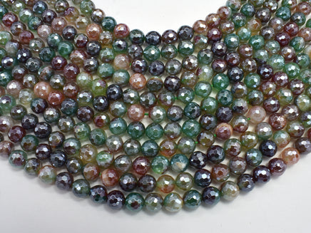 Mystic Coated Rainbow Agate, 8mm Faceted Round-Rainbow Beads