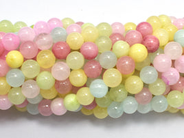 Jade - Multi Color, 6mm (6.5mm)-Rainbow Beads