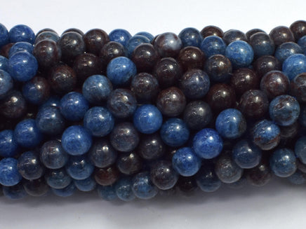 Blue Opal, 6mm (6.6mm) Round-Rainbow Beads