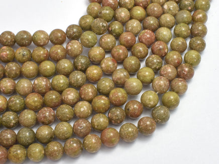 Chinese Unakite Beads, Round, 8mm-RainbowBeads