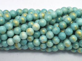 Mashan Jade - Green & Blue, 6mm (6.5mm) Round-RainbowBeads