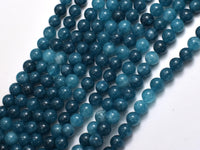 Jade - Blue, 6mm Round-Rainbow Beads