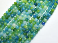 Jade - Green & Blue, 6mm Round-Rainbow Beads