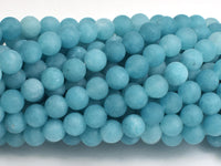 Matte Jade - Blue, 6mm Round-Rainbow Beads