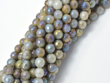 Mystic Coated Labradorite Beads, 8mm (7.8mm) Faceted Round-RainbowBeads