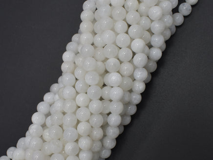 White Rainbow Moonstone 6mm Round Beads-RainbowBeads