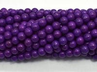 Purple Howlite, 6mm Round Beads-Rainbow Beads