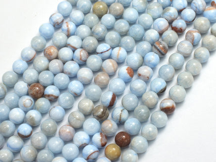 Jade - Light Blue, 6mm Round-Rainbow Beads