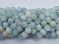Aquamarine Beads, 8mm (8.3mm) Round Beads-RainbowBeads