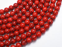 Red Howlite Beads, 8mm Round Beads