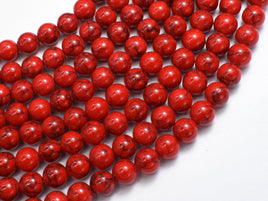 Red Howlite Beads, 8mm Round Beads