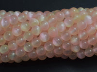 Selenite - Peach & Yellow, 6mm (6.5mm)-Rainbow Beads