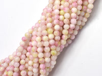 Jade - Pink & White, 4mm (4.5mm)-Rainbow Beads