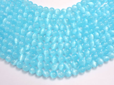 Selenite - Blue, 8mm (8.5mm) Round-RainbowBeads