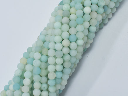 Matte Amazonite 4mm Round Beads-RainbowBeads