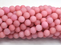 Matte Jade - Rose Pink, 8mm Round-Rainbow Beads
